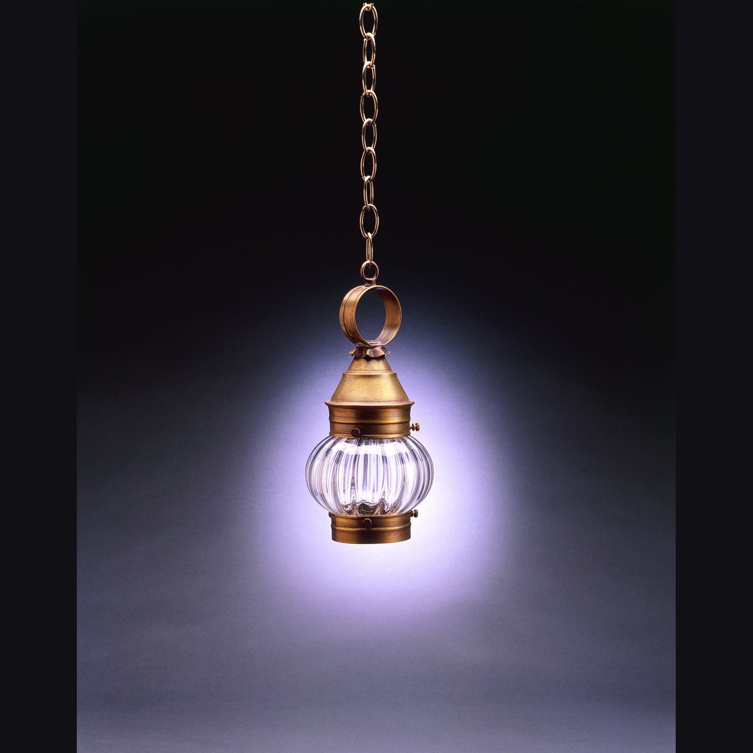 Northeast Lantern - 2012-AB-MED-OPT - One Light Hanging Lantern - Cageless Onion - Antique Brass