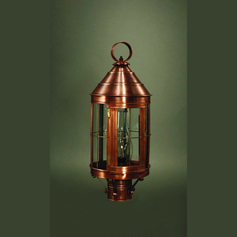 Northeast Lantern - 3333-AC-CIM-CLR - One Light Post Mount - Heal - Antique Copper
