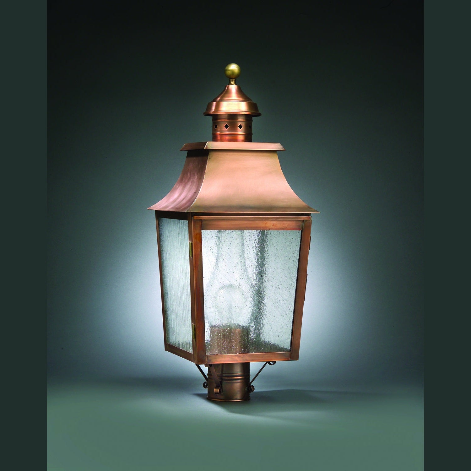 Northeast Lantern - 5543-AC-CIM-CSG - One Light Post Mount - Sharon - Antique Copper