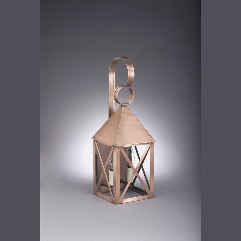 Northeast Lantern - 7031-AC-LT2-CLR - Two Light Wall Mount - York - Antique Copper