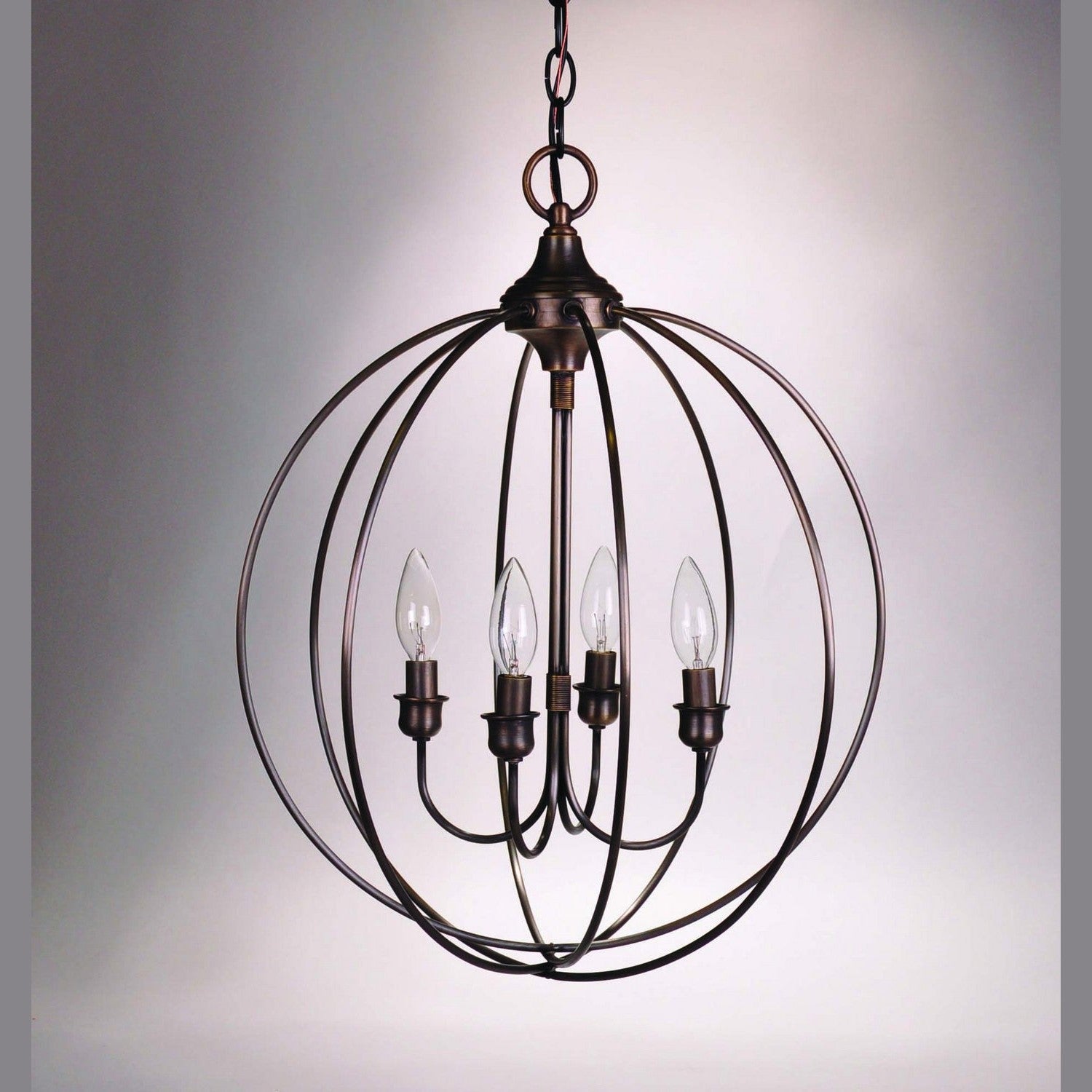Northeast Lantern - CH904-DAB-LT4 - Four Light Hanging Lantern - Orb - Dark Antique Brass