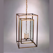 Northeast Lantern - SS1424-AB-LT3-CSG - Three Light Hanging Lantern - Foyer - Antique Brass