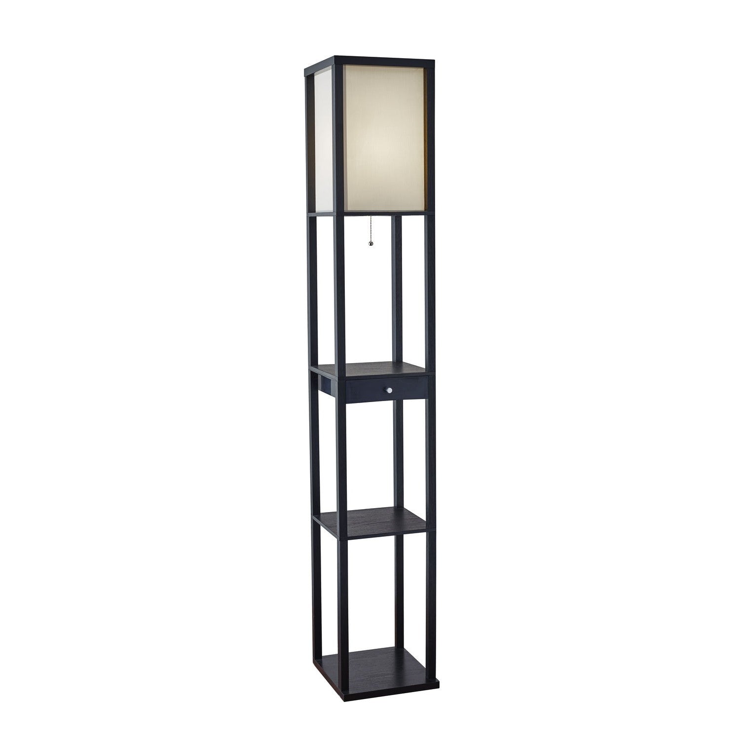 Adesso Home - 3133-01 - Floor Lamp - Parker - Black Pvc Veneer On Mdf