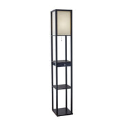 Adesso Home - 3133-01 - Floor Lamp - Parker - Black Pvc Veneer On Mdf