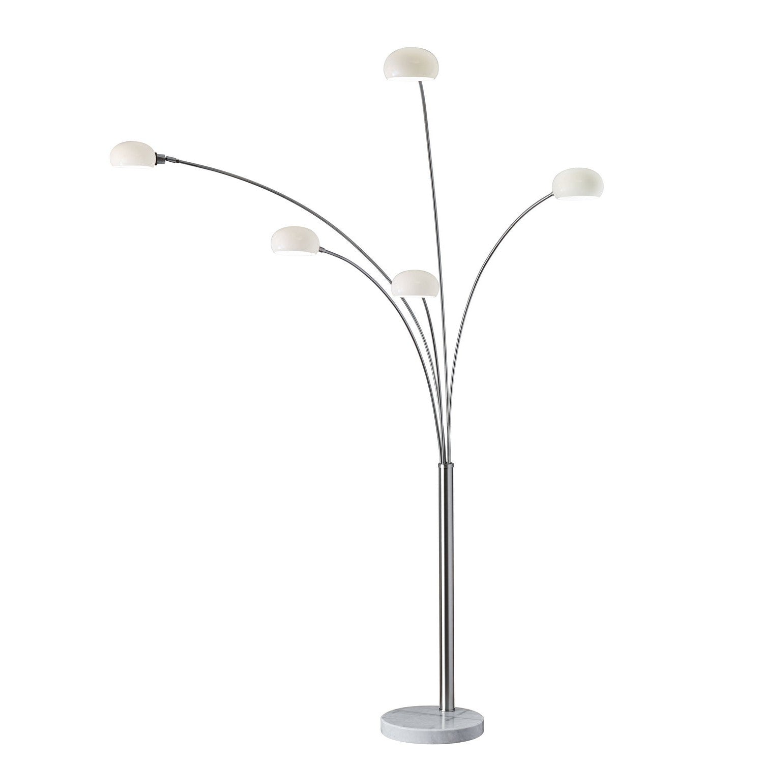 Adesso Home - 3346-22 - Five Light Arc Lamp - Luna - White Marble