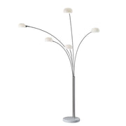 Adesso Home - 3346-22 - Five Light Arc Lamp - Luna - White Marble