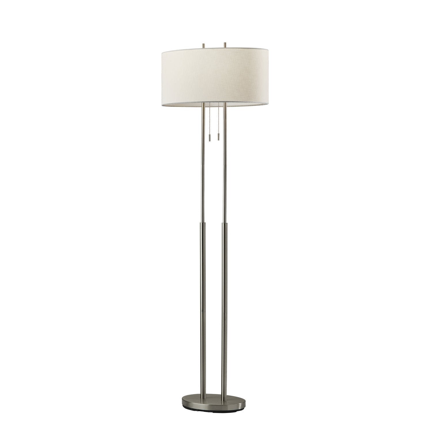 Adesso Home - 4016-22 - Two Light Floor Lamp - Duet - Brushed Steel