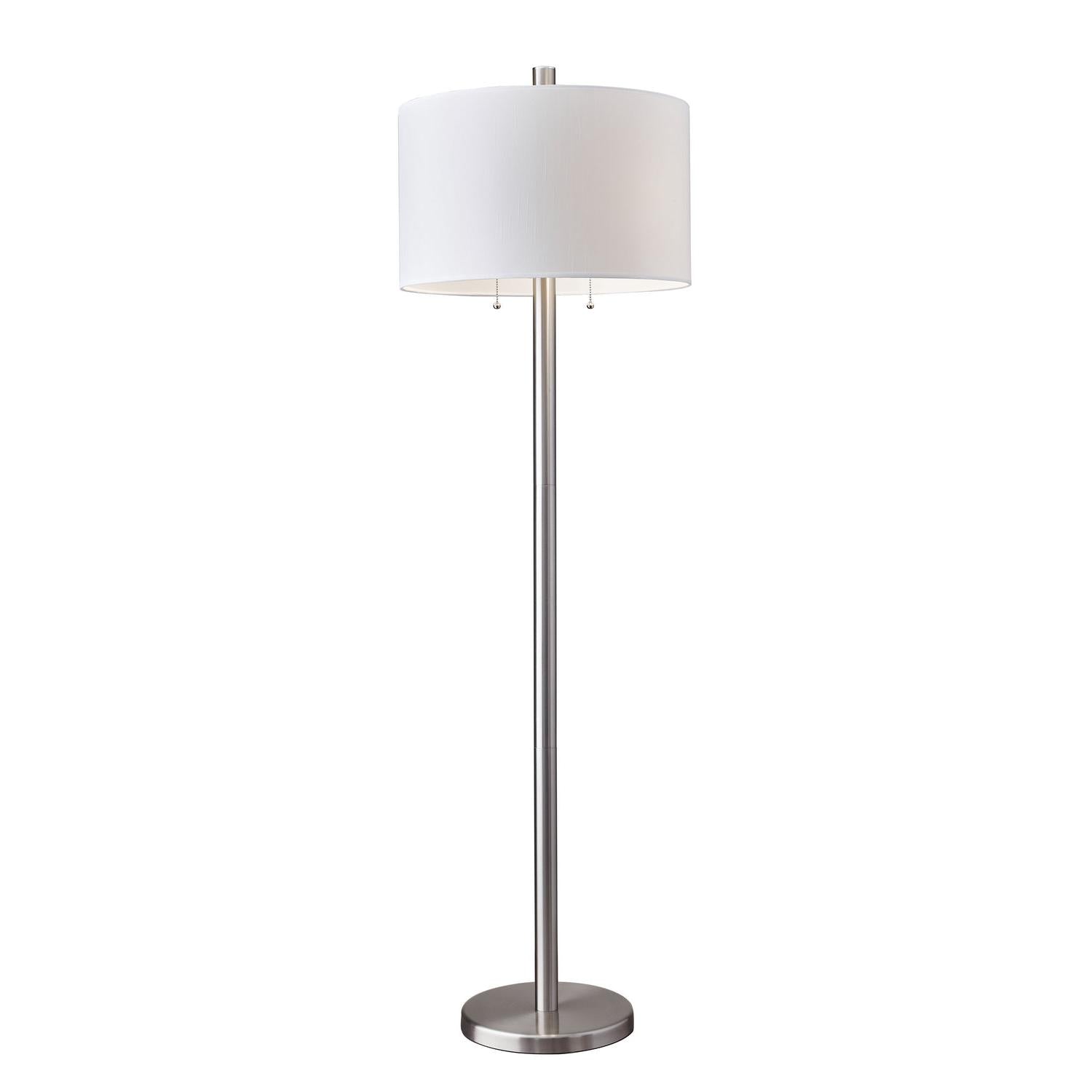 Adesso Home - 4067-22 - Two Light Floor Lamp - Boulevard - Brushed Steel