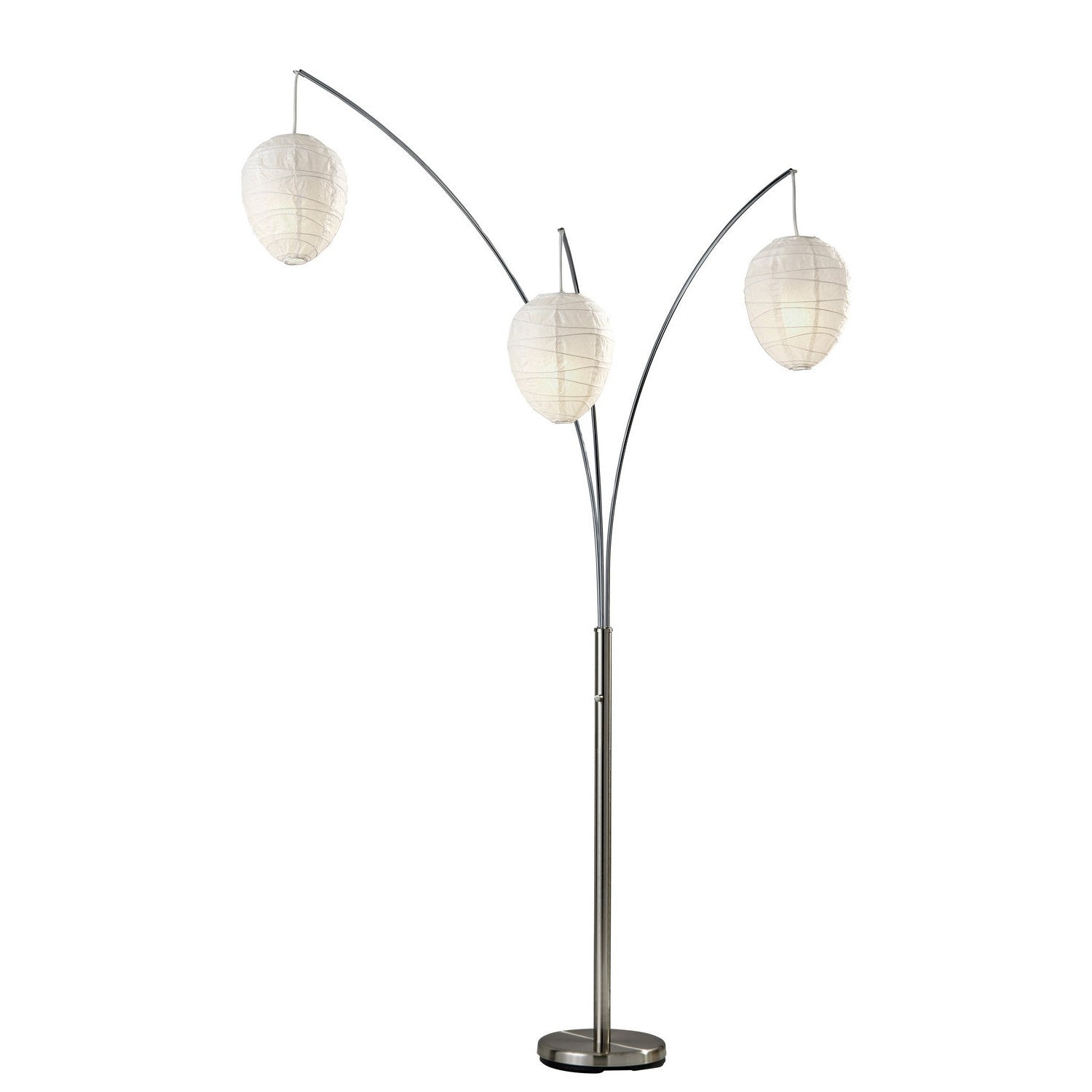 Adesso Home - 4108-22 - Three Light Arc Lamp - Belle - Brushed Steel