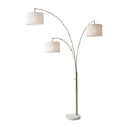 Adesso Home - 4250-21 - Three Light Arc Lamp - Bowery - White Marble