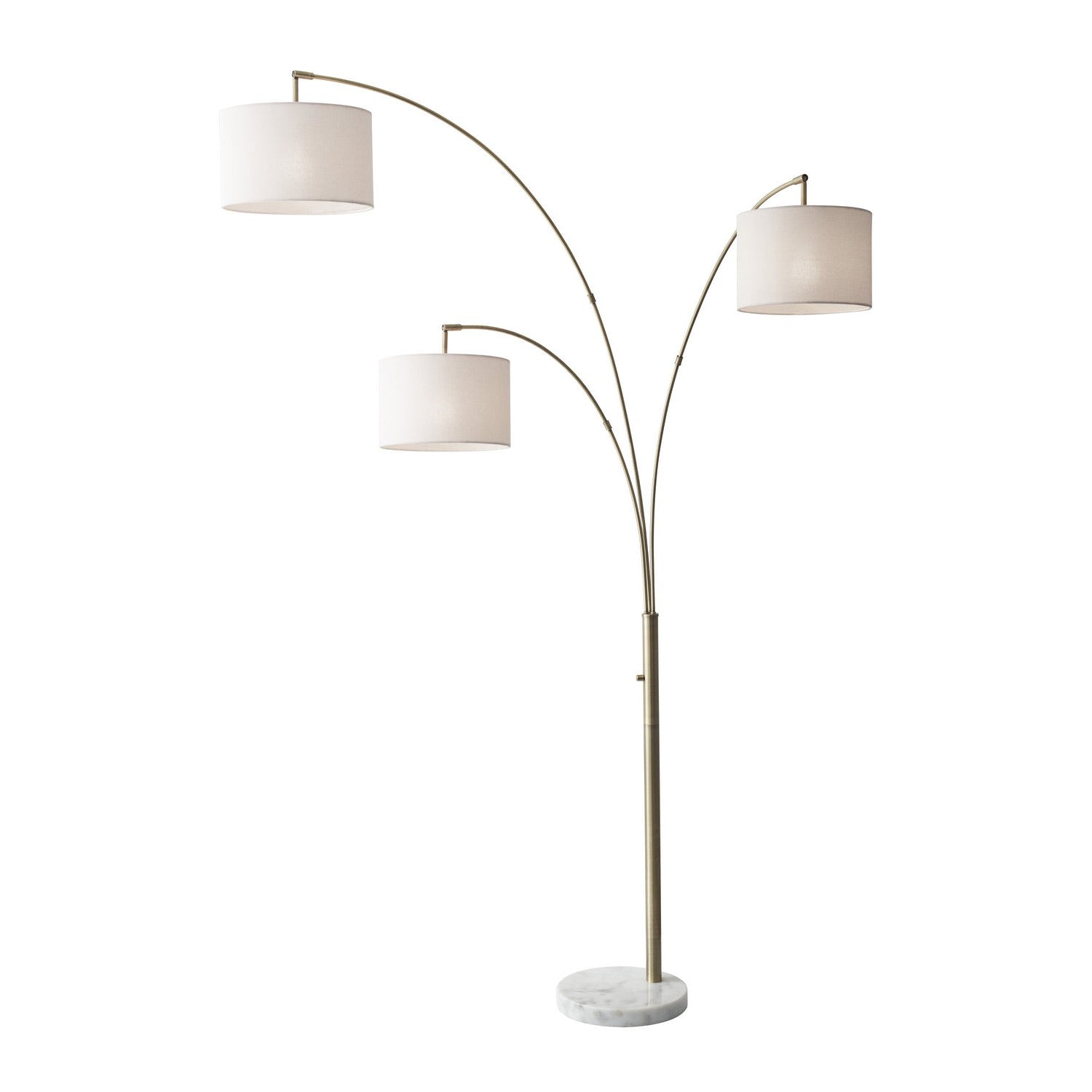 Adesso Home - 4250-21 - Three Light Arc Lamp - Bowery - White Marble