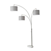 Adesso Home - 4250-22 - Three Light Arc Lamp - Bowery - White Marble