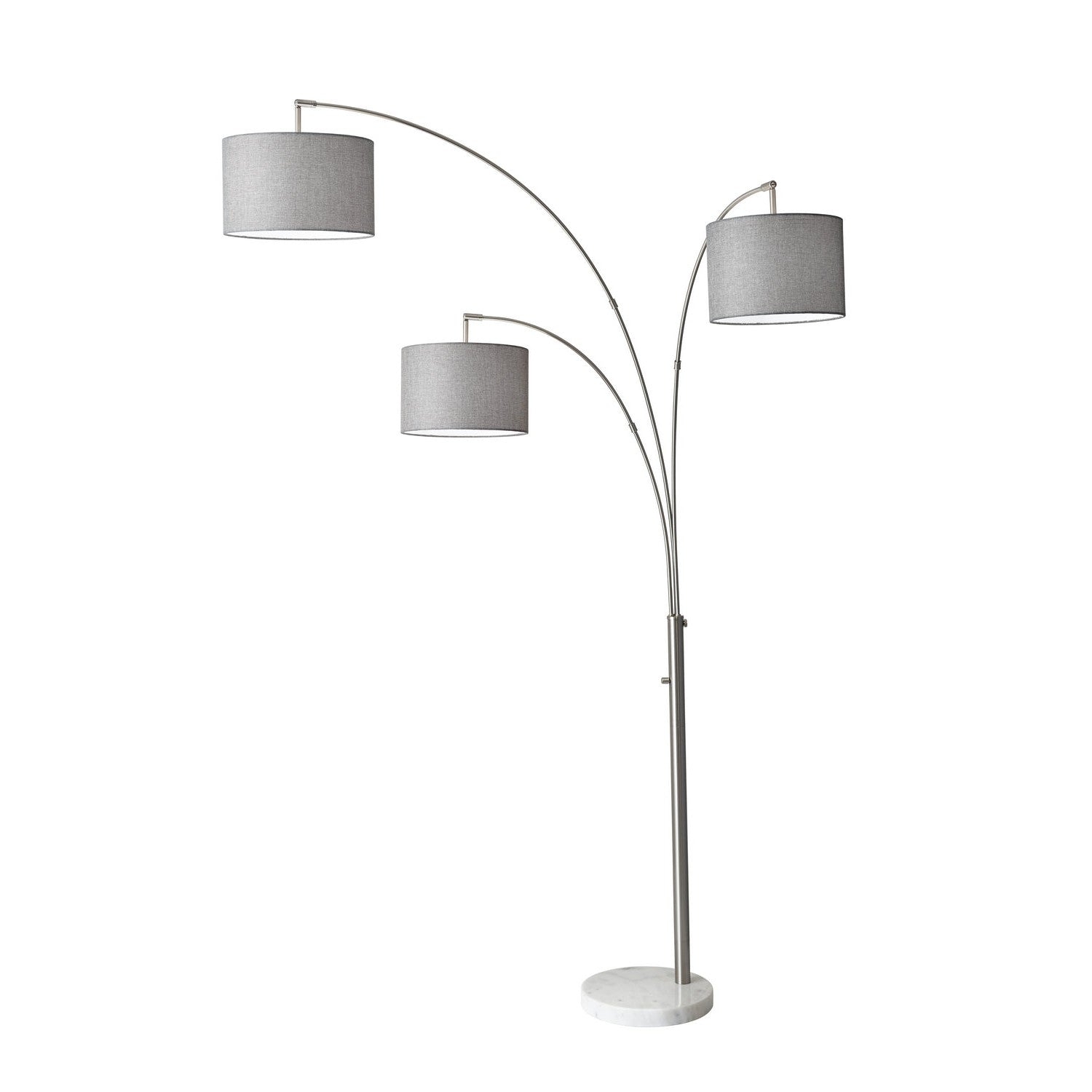 Adesso Home - 4250-22 - Three Light Arc Lamp - Bowery - White Marble
