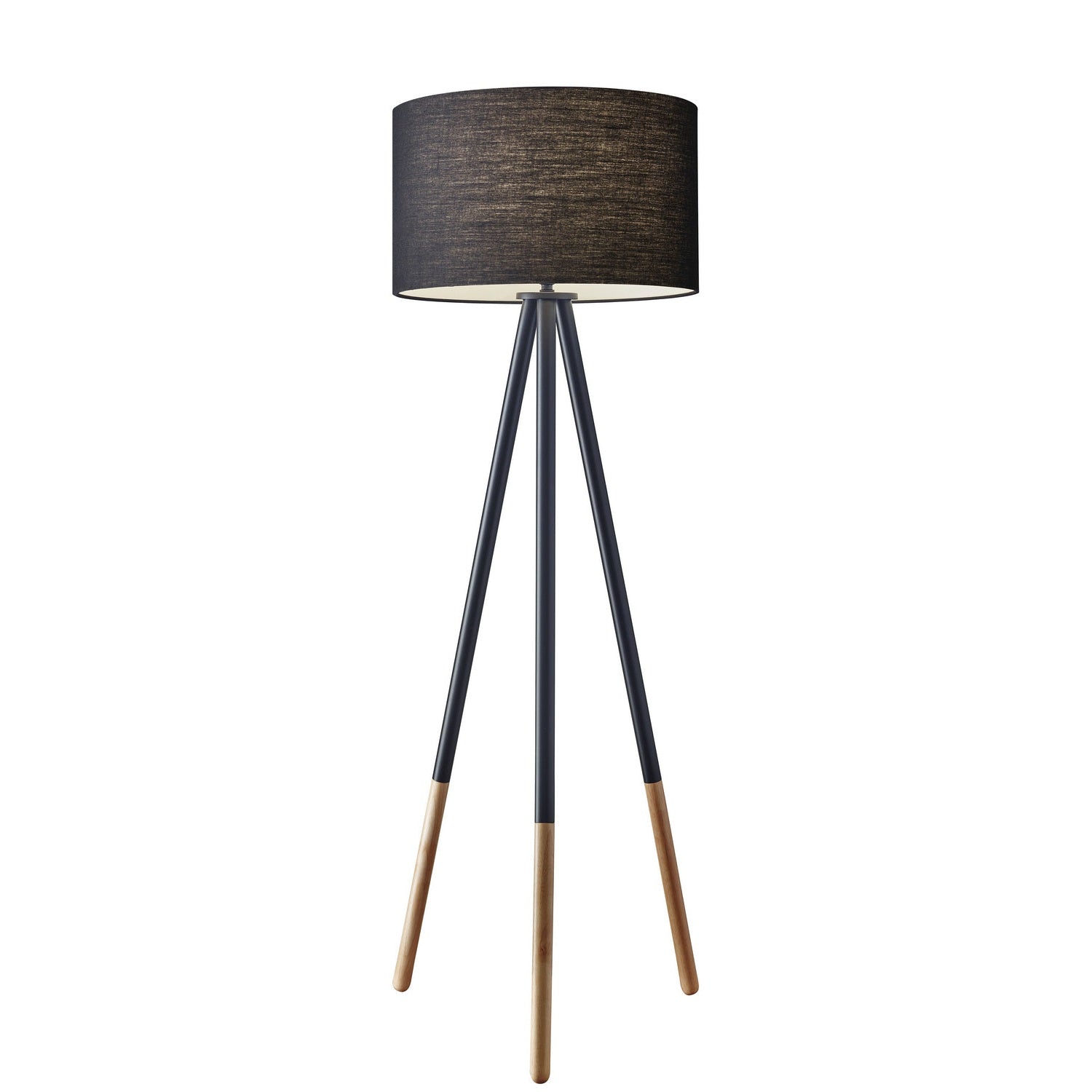 Adesso Home - 6285-01 - Floor Lamp - Louise - Black Metal/Wood