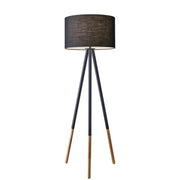 Adesso Home - 6285-01 - Floor Lamp - Louise - Black Metal/Wood