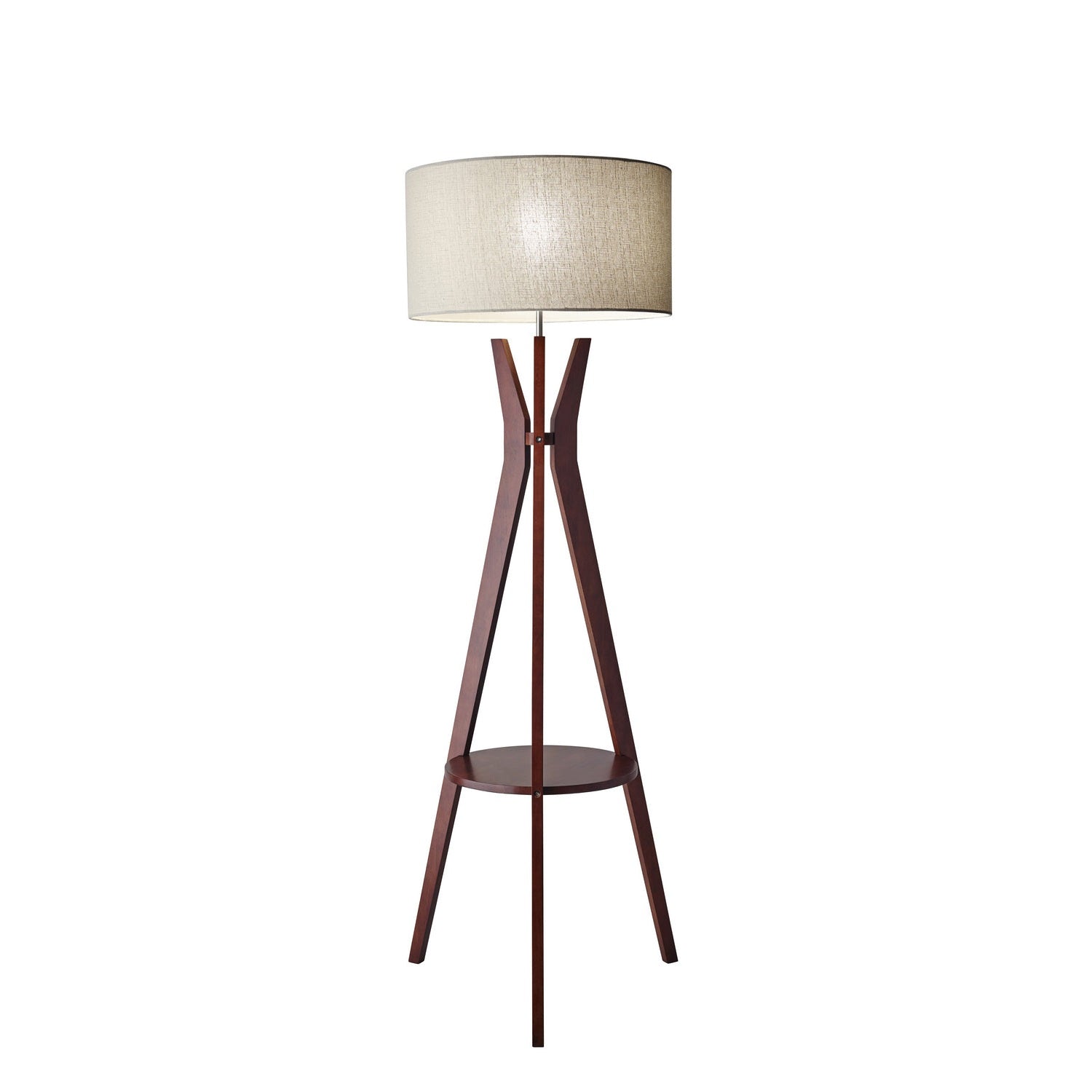 Adesso Home - 3471-15 - Floor Lamp - Bedford - Solid Walnut Wood