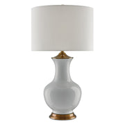 Currey and Company - 6000-0020 - One Light Table Lamp - Lilou Collection - White/Antique Brass