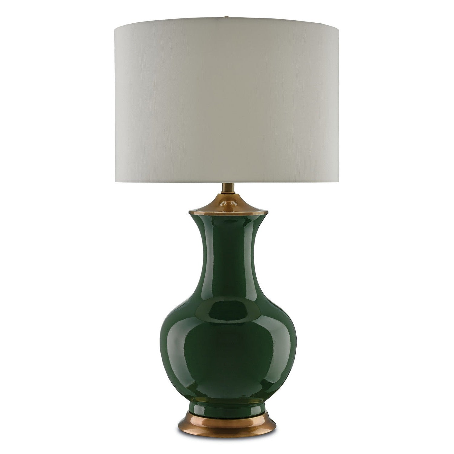 Currey and Company - 6000-0022 - One Light Table Lamp - Lilou Collection - Green/Antique Brass