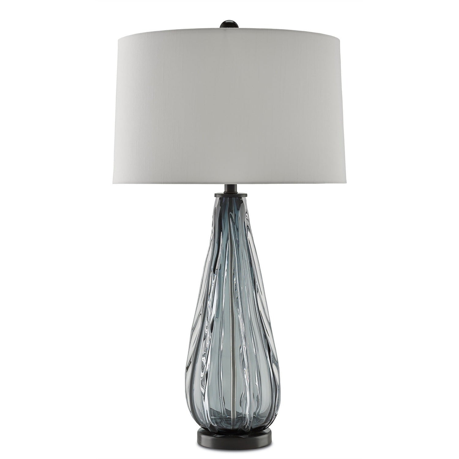 Currey and Company - 6000-0027 - One Light Table Lamp - Nightcap Table Lamp - Blue-Gray/Clear/Black