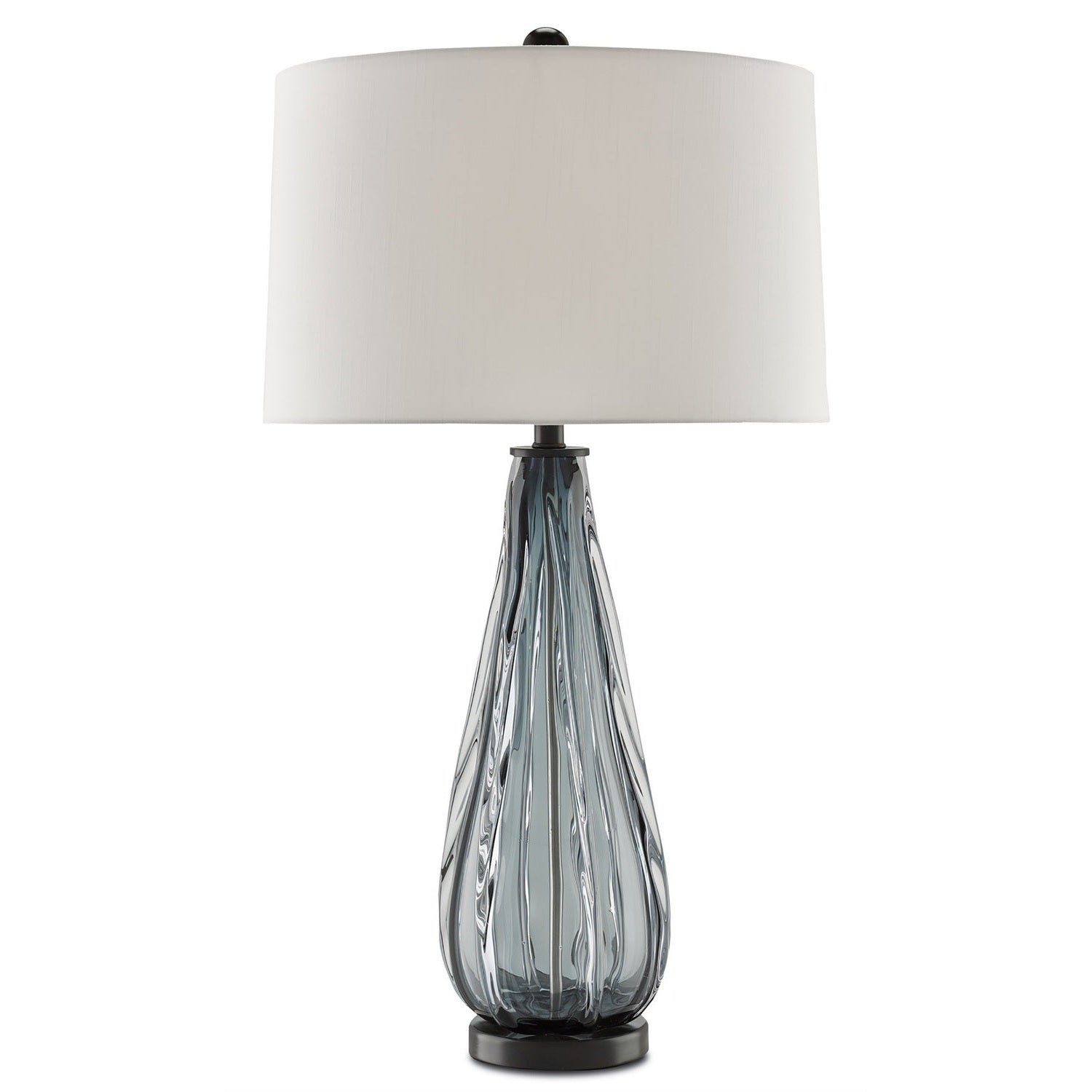 Currey and Company - 6000-0027 - One Light Table Lamp - Nightcap Table Lamp - Blue-Gray/Clear/Black
