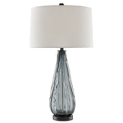 Currey and Company - 6000-0027 - One Light Table Lamp - Nightcap Table Lamp - Blue-Gray/Clear/Black