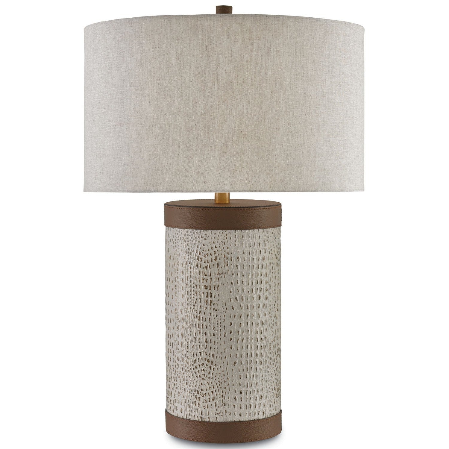 Currey and Company - 6000-0038 - One Light Table Lamp - Baptiste Table Lamp - Ivory/Brown/Brushed Brass