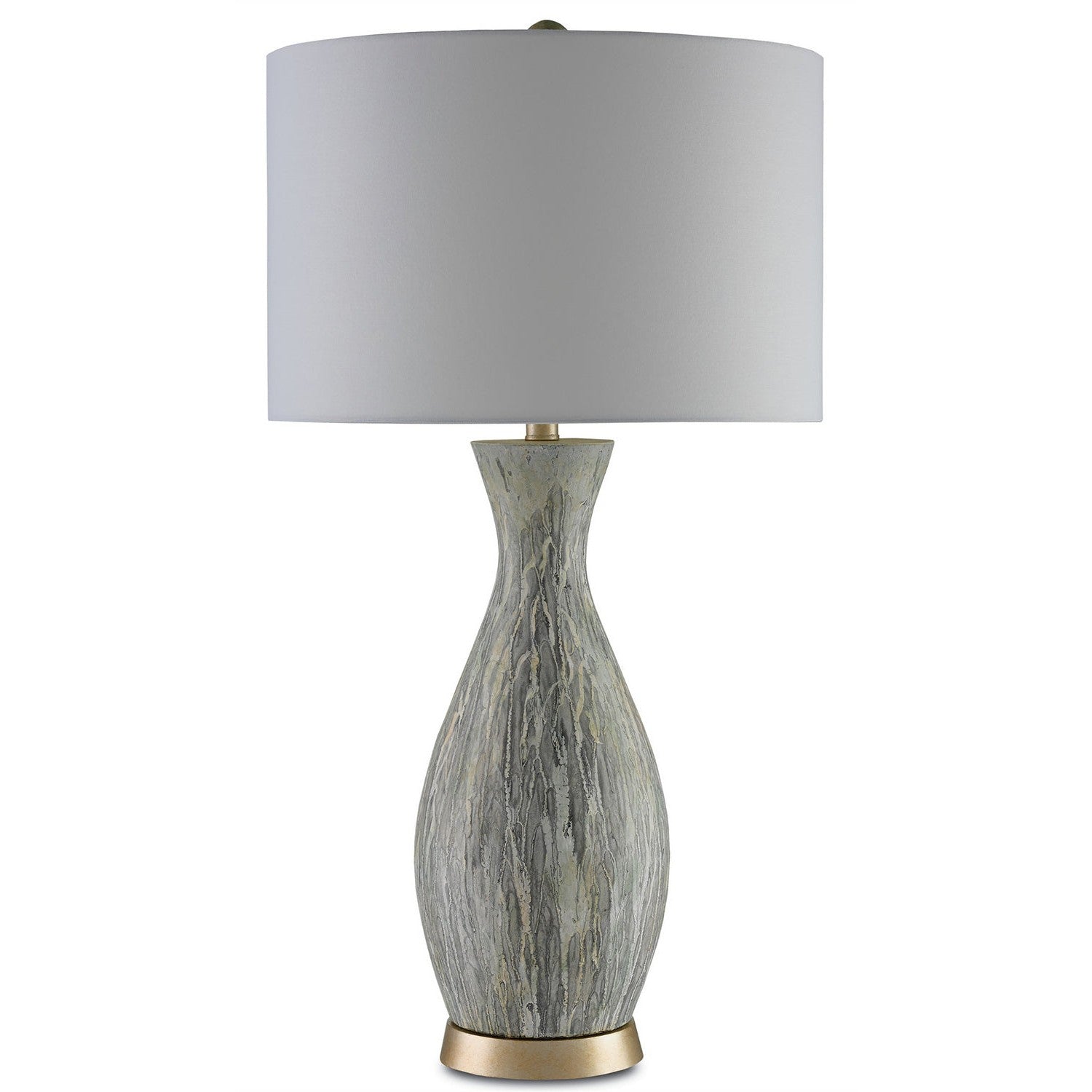 Currey and Company - 6000-0049 - One Light Table Lamp - Rana Table Lamp - Light Green/White/Silver Leaf