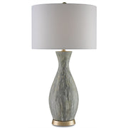 Currey and Company - 6000-0049 - One Light Table Lamp - Rana Table Lamp - Light Green/White/Silver Leaf