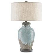 Currey and Company - 6000-0057 - One Light Table Lamp - Chatswood Table Lamp - Blue-Green/Gray/Hiroshi Gray