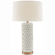 Currey and Company - 6000-0067 - One Light Table Lamp - Calla Lily White Table Lamp - Cream/Antique Brass