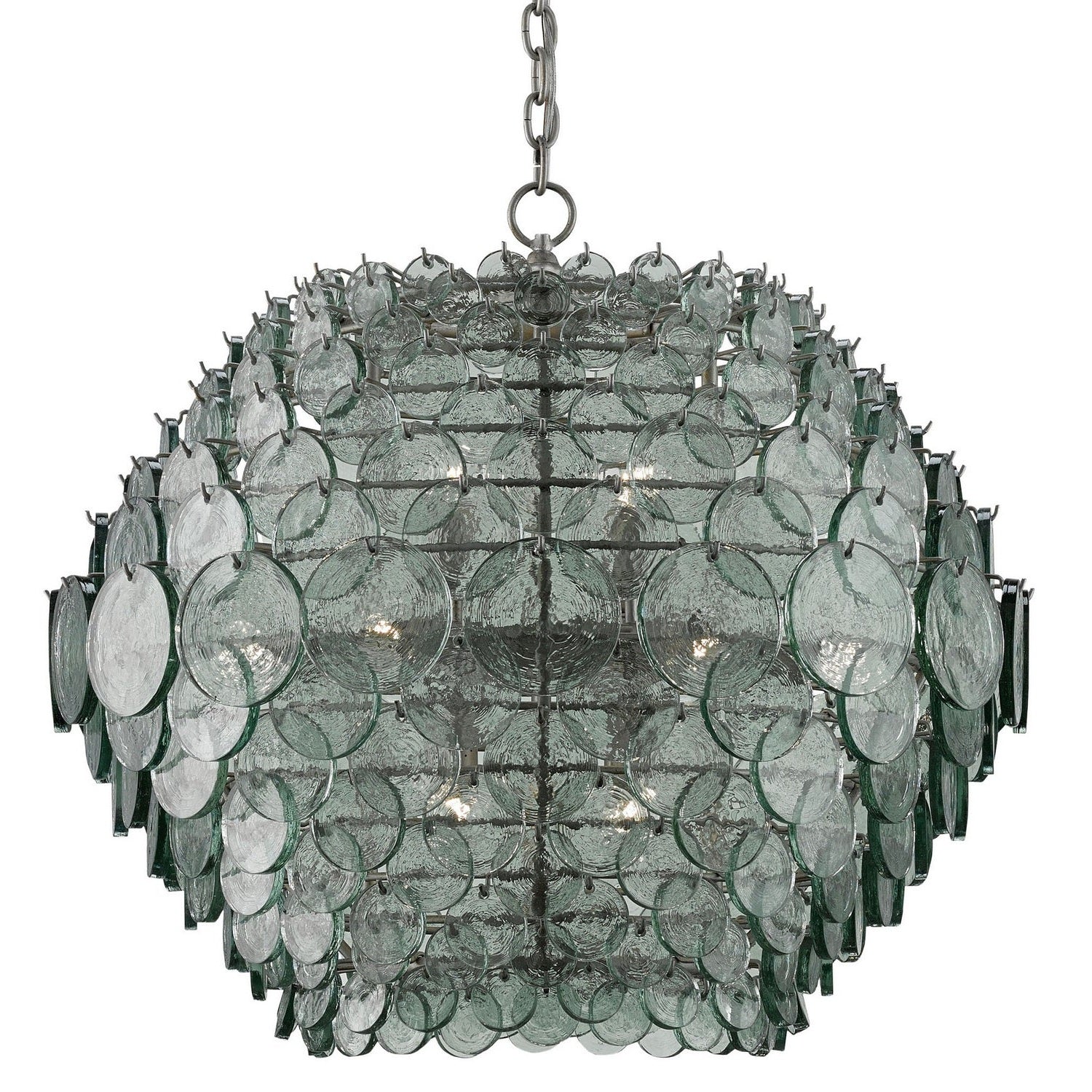 Currey and Company - 9000-0009 - 14 Light Chandelier - Braithwell Collection - Painted Silver Granello
