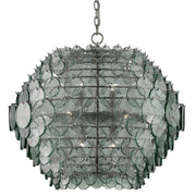 Currey and Company - 9000-0009 - 14 Light Chandelier - Braithwell Collection - Painted Silver Granello