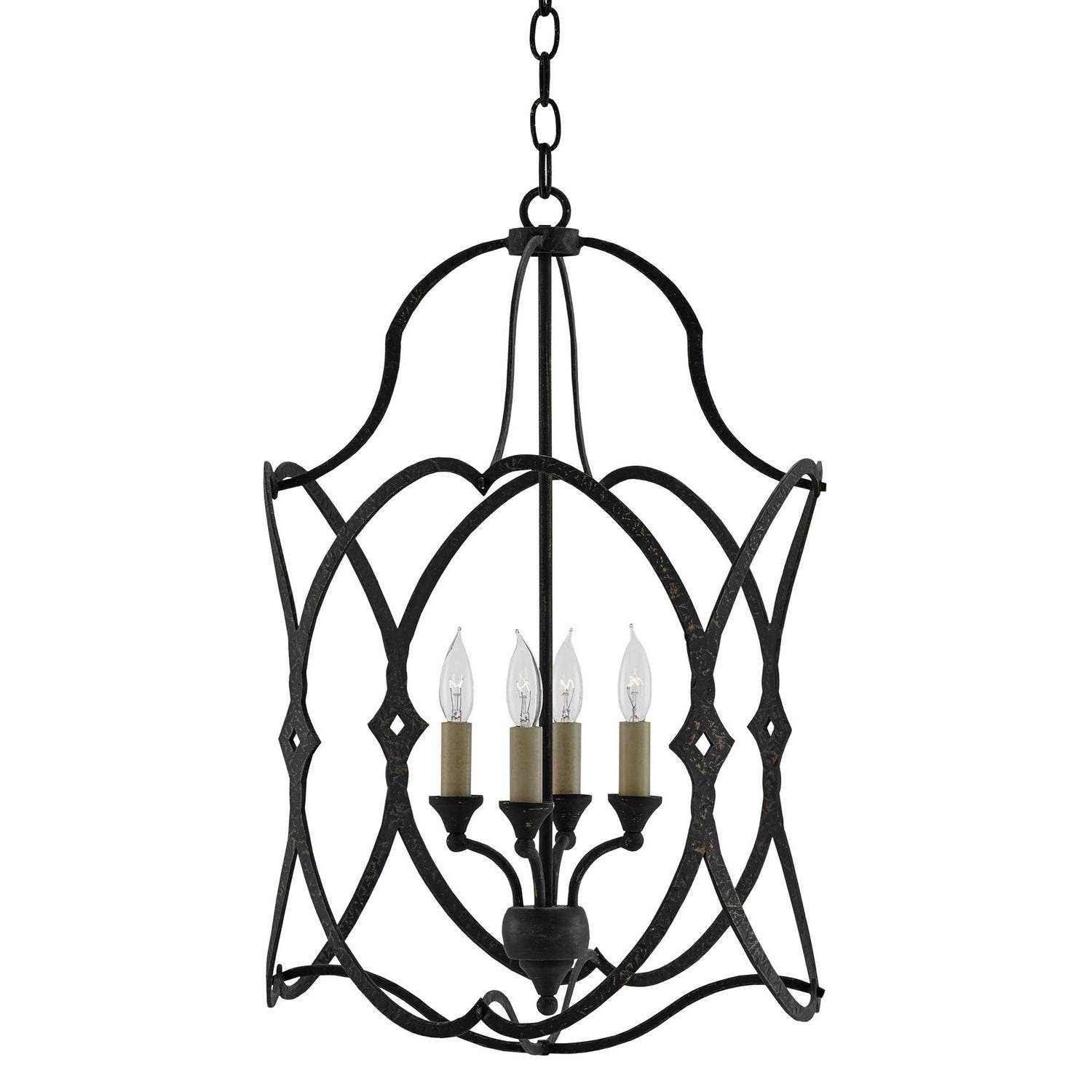 Currey and Company - 9000-0024 - Four Light Lantern - Charisma Collection - French Black