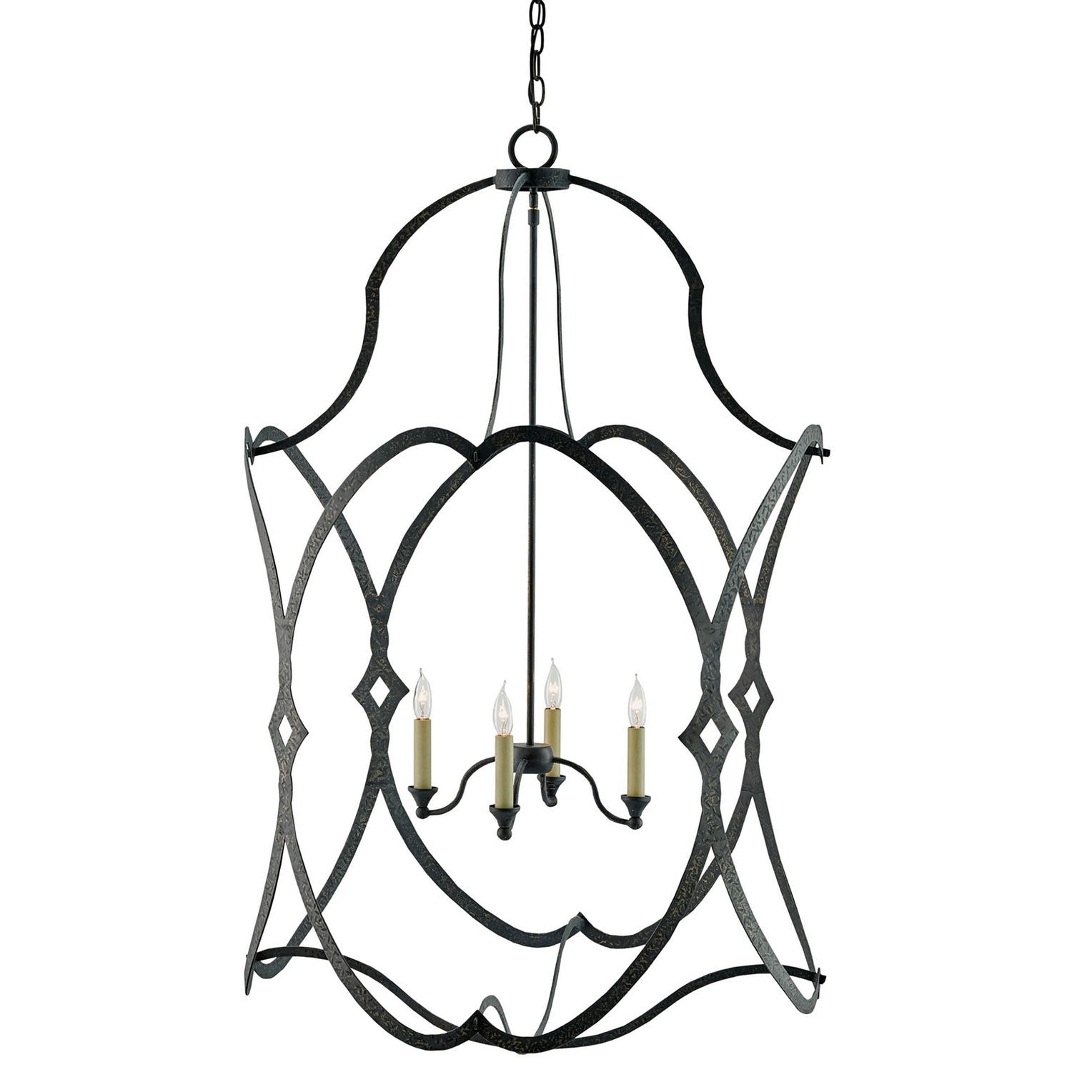Currey and Company - 9000-0025 - Four Light Lantern - Charisma Collection - French Black