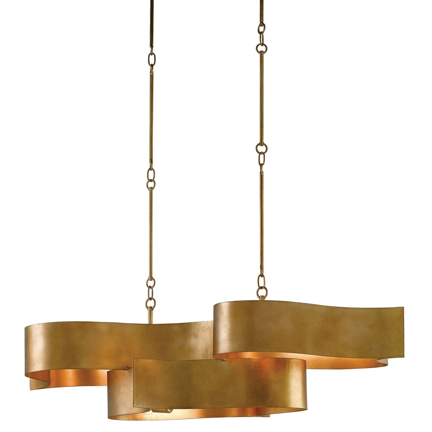 Currey and Company - 9000-0046 - Six Light Chandelier - Grand Lotus Collection - Antique Gold Leaf