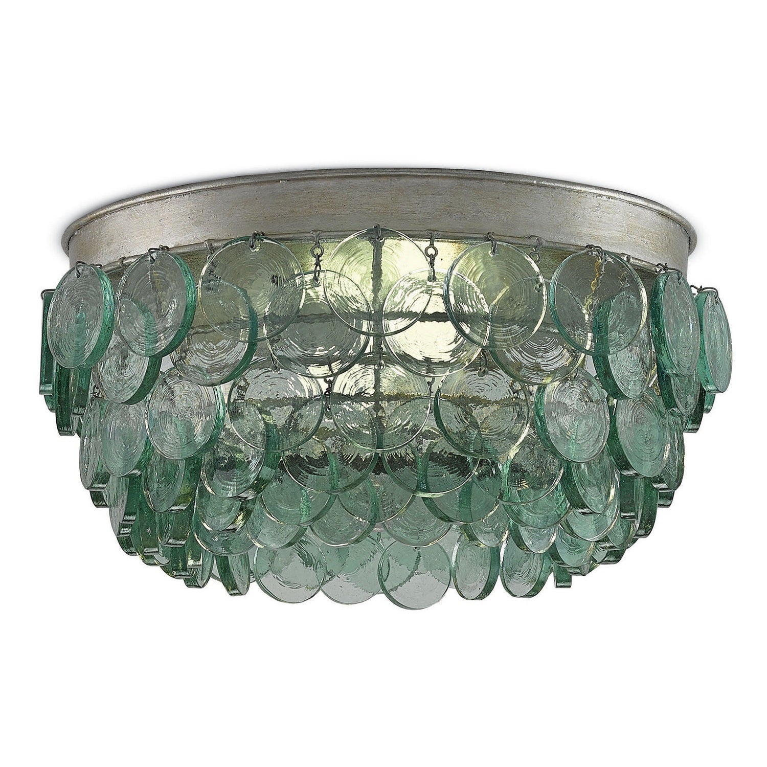 Currey and Company - 9999-0013 - Two Light Flush Mount - Braithwell Collection - Silver Leaf