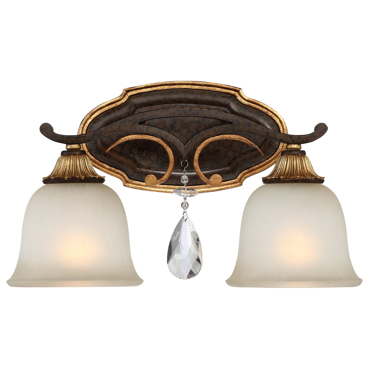 Metropolitan - N1462-652 - Two Light Bath - Chateau Nobles - Raven Bronze W/Sunburst Gold H