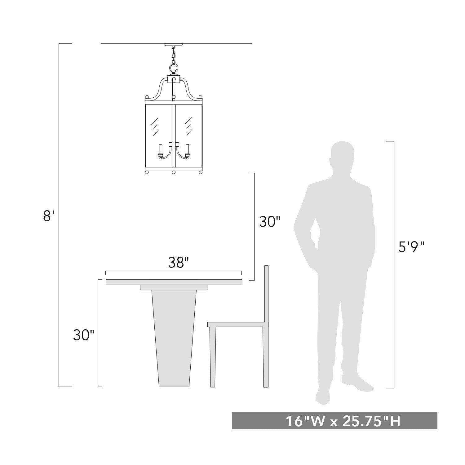 Golden - 1157-4P BLK - Four Light Pendant - Payton - Matte Black