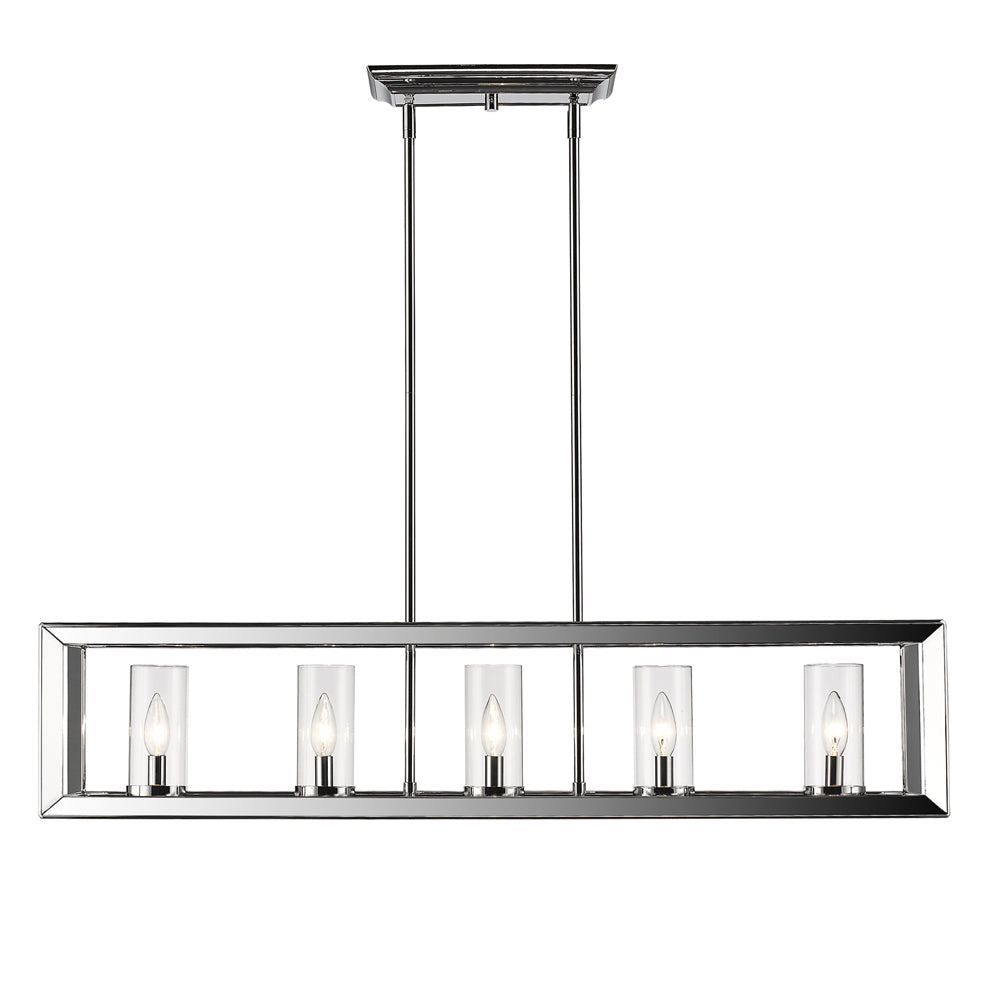Golden - 2074-LP CH-CLR - Five Light Linear Pendant - Smyth - Chrome