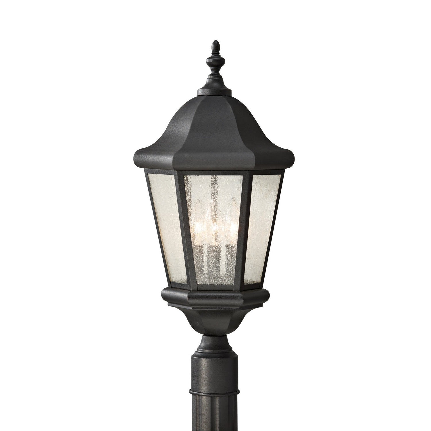 Generation Lighting - OL5907BK - Three Light Outdoor Post Lantern - Martinsville - Black