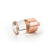 Schaub and Company - 74-PRG - City Lights 7/8" Cylindrical Luxury Solid Brass and Glass Mini Button Cabinet / Drawer Knob in Polished Rose Gold