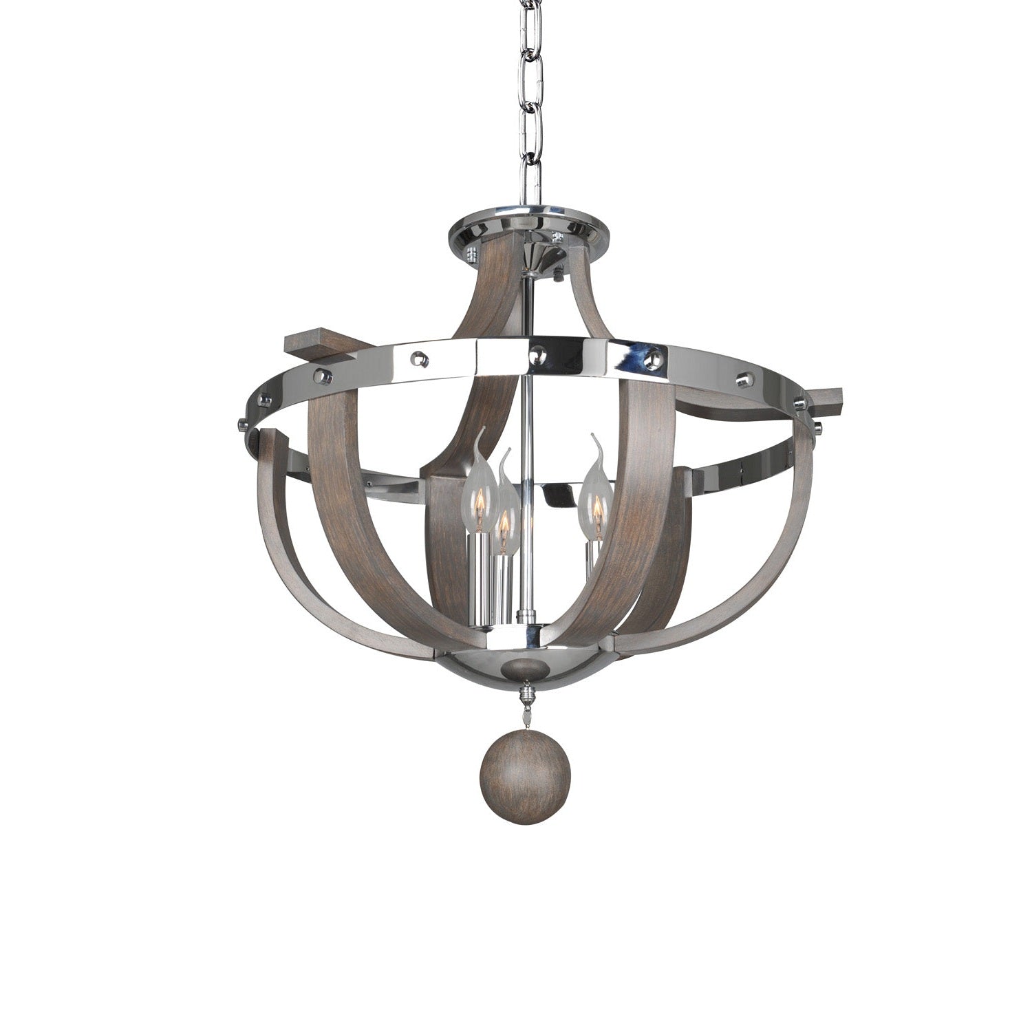 Kalco - 300440CH - Three Light Semi Flush Mount - Sharlow - Chrome