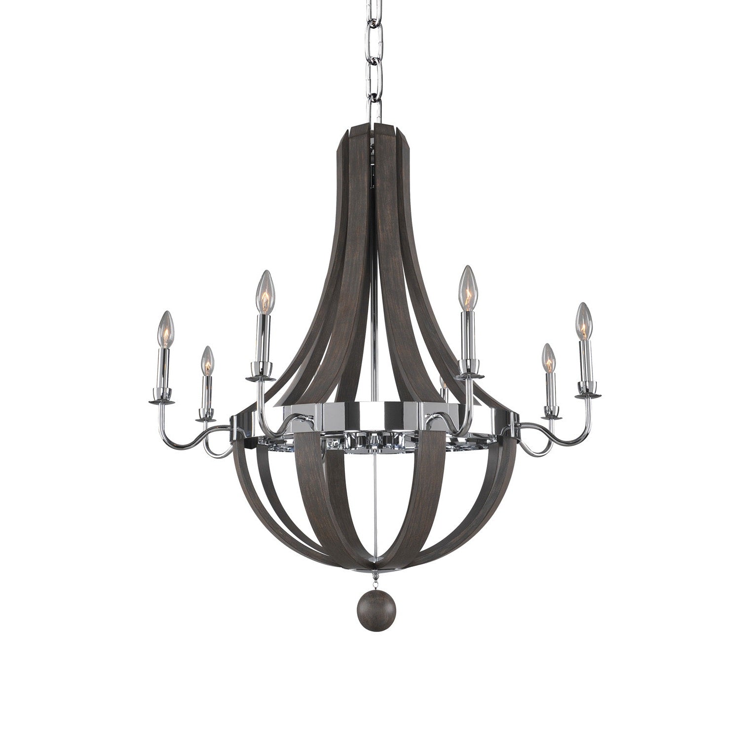 Kalco - 300484CH - Eight Light Chandelier - Sharlow - Chrome