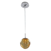 Kalco - 309510CH/AMBER - One Light Mini Pendant - Meteor - Chrome