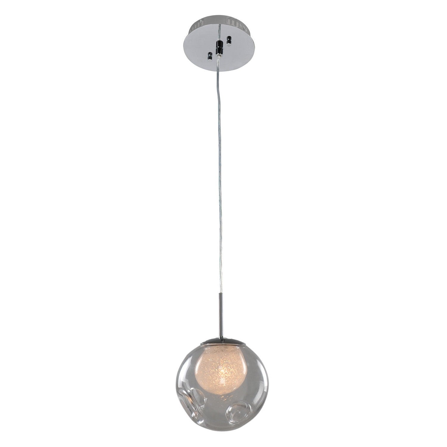 Kalco - 309510CH/CLEAR - One Light Mini Pendant - Meteor - Chrome