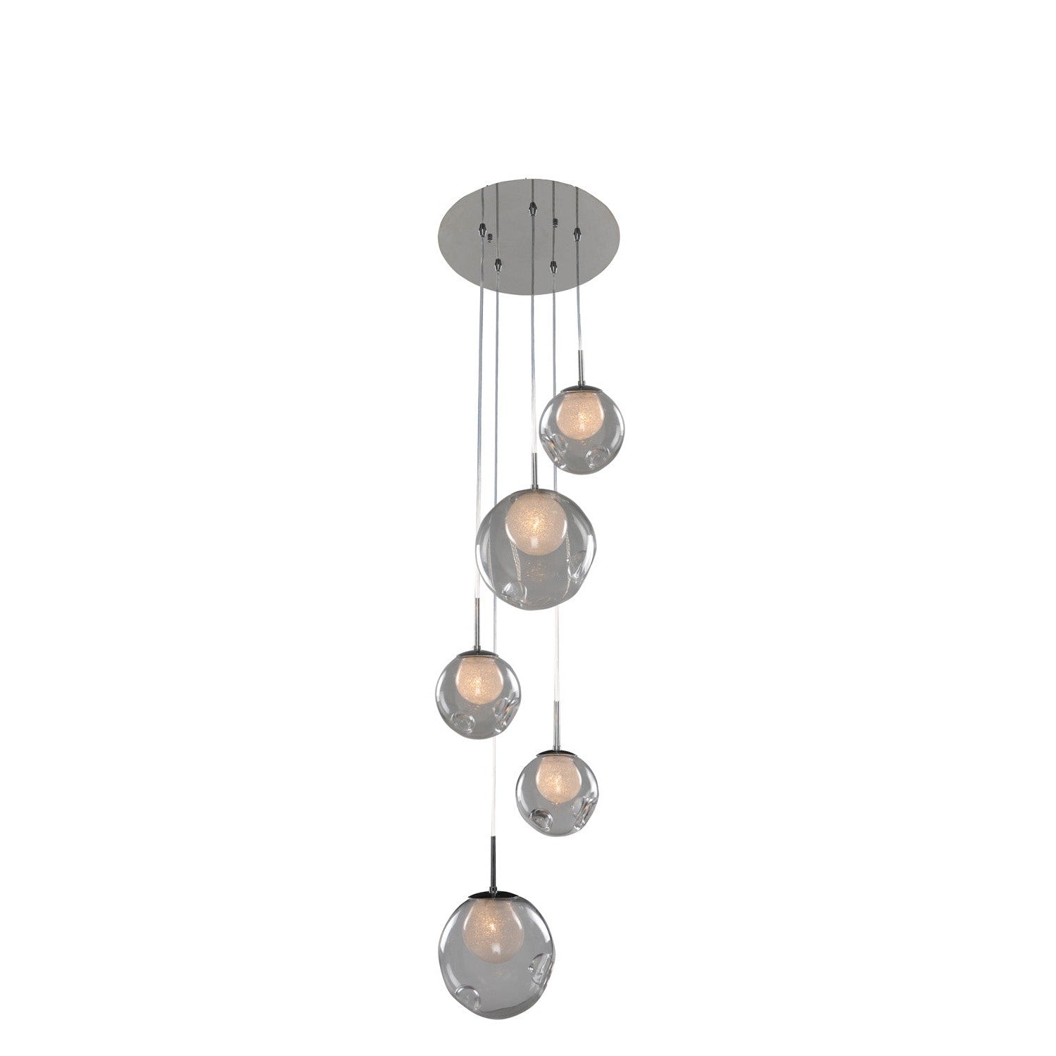 Kalco - 309541CH/CLEAR - Five Light Pendant - Meteor - Chrome