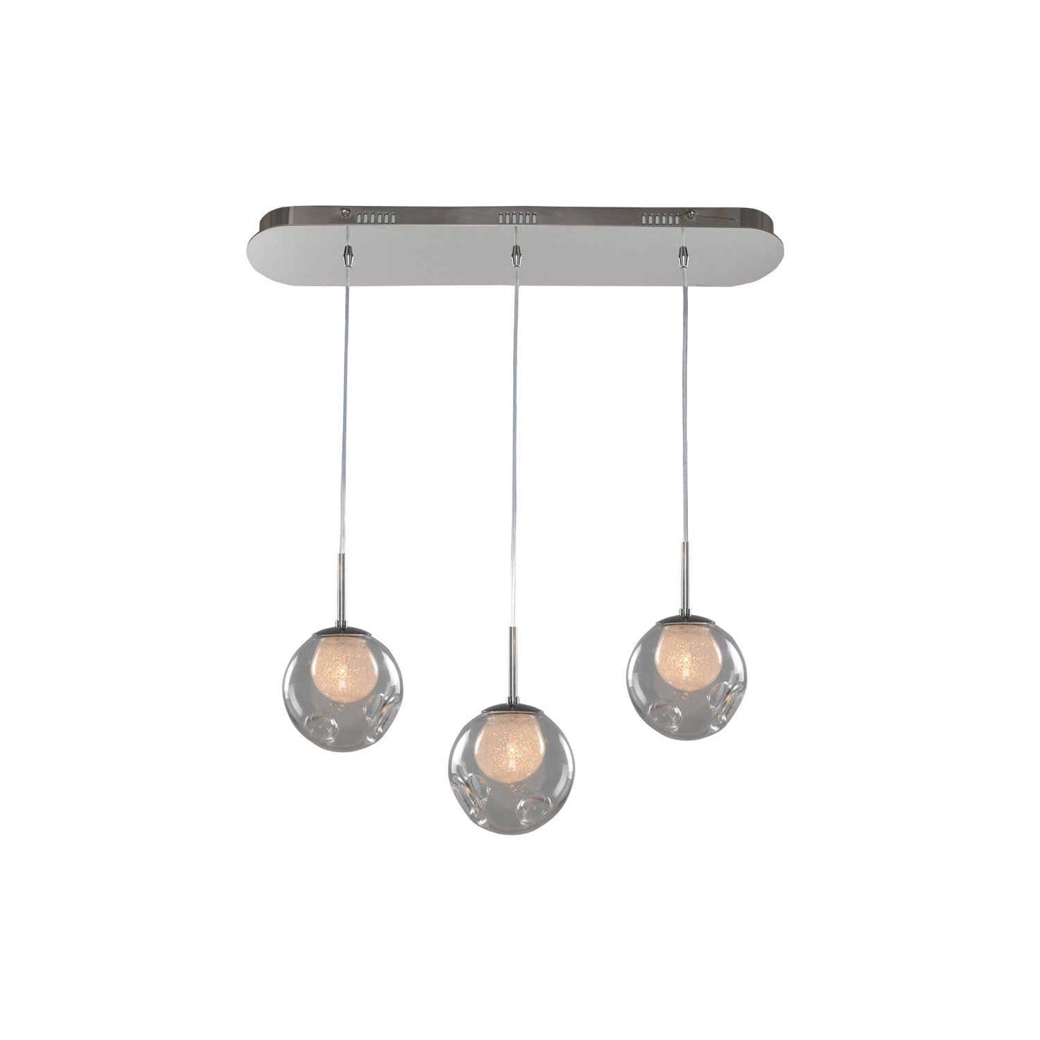 Kalco - 309542CH/CLEAR - Three Light Island Pendant - Meteor - Chrome