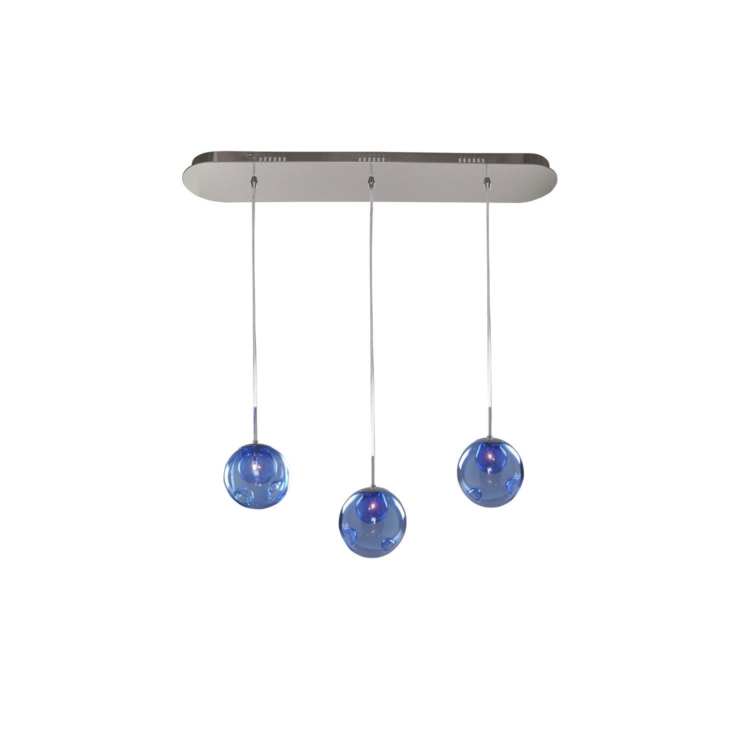 Kalco - 309542CH/SAPPH - Three Light Island Pendant - Meteor - Chrome