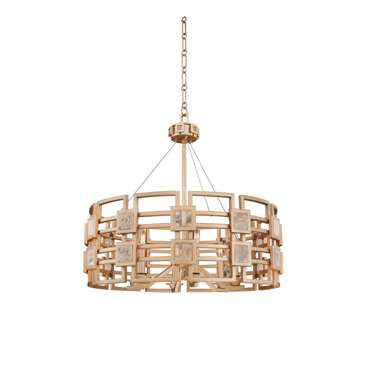 Kalco - 500651MG - Six Light Pendant - Metropolis - Modern Gold