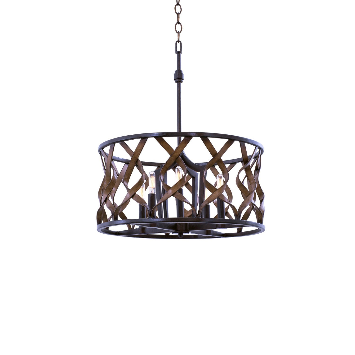 Kalco - 501851MC - Five Light Pendant - Soho - Milk Chocolate